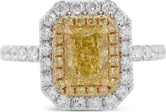 HYT Jewelry Anello in oro bianco 18 carati con diamanti gialli - Argento