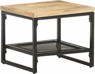 vidaXL Vidaxl - Mesa auxiliar de madera maciza de mango 40x40x35 cm