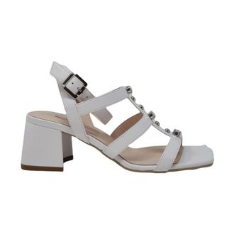 Nero Giardini Schoenen, Dames, Wit, 36 EU, Leer, Casual Sandalen met Hoge Hak