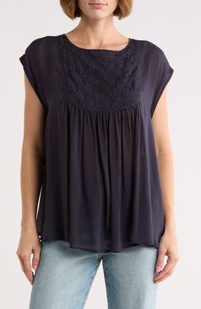 FRNCH Chaya Babydoll Top in Bleu Marine at Nordstrom Rack, Size X-Small