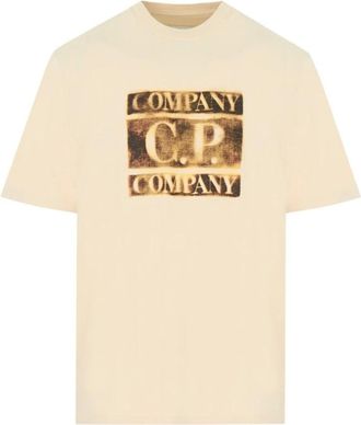 C.P. Company C.P. Company, T-Shirts, male, Beige, XL, Vintage Logo T Shirt
