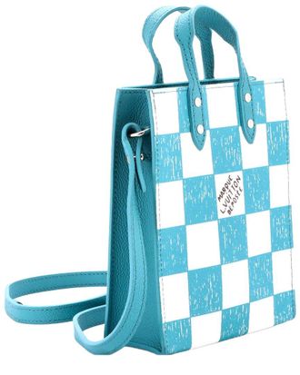 Louis Vuitton Blue Marque Deposee Damier Giant Sac Plat Limited Edition XS (Authentic Pre-Loved)