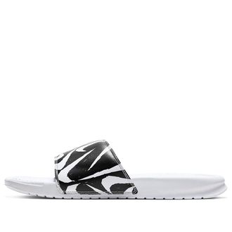 Nike Benassi JDI Print Slide White Black Swoosh 631261-106
