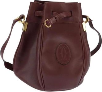 Cartier Pre-owned Bucket Bags, female, Red, Size: ONE SIZE Pre-owned Leather Shoulder Bag