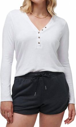 Travis Mathew Cloud Long Sleeve Henley Tee In White