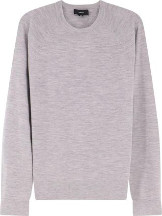 Vince Lichtgewicht trui met ronde hals van wol-cashmere - Heren - Ronde hals truien - Grijs - L - Wol - Truien & Vesten