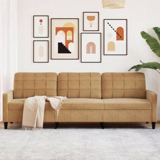 vidaXL Vidaxl - Divano a 3 Posti Marrone 210 cm in Velluto