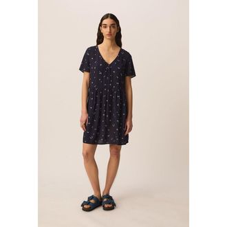 des petit hauts Korte, bedrukte jurk met V-hals, ELARYA