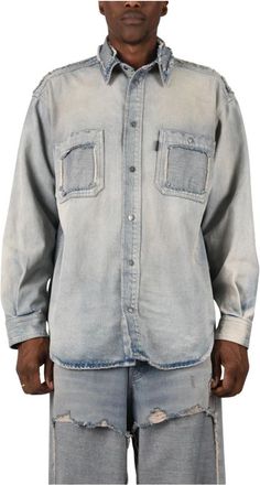 Haikure Giacca camicia in denim - - Shirts - Uomo - Blu - M