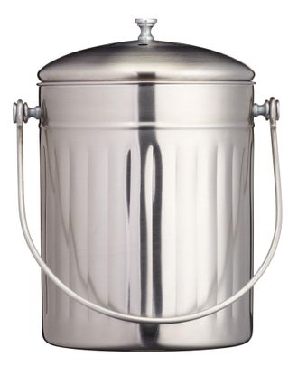Kitchen Craft Kitchencraft Bidone Per Compost Da Cucina Piccolo Ad Alta Capacit&agrave;, 5 Litri (1 Gallone) - Acciaio Inossidabile