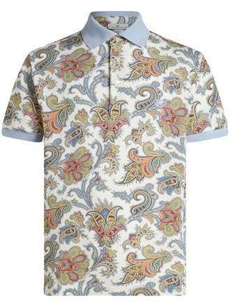 Etro paisley cotton polo shirt - men - Cotton - L - White