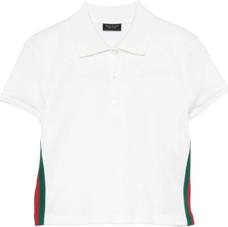 Gucci Web-stripe Cropped Polo Top