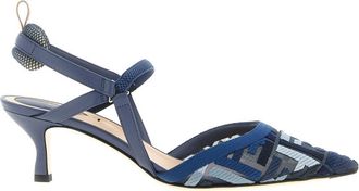 Fendi Blue Slingback Pumps