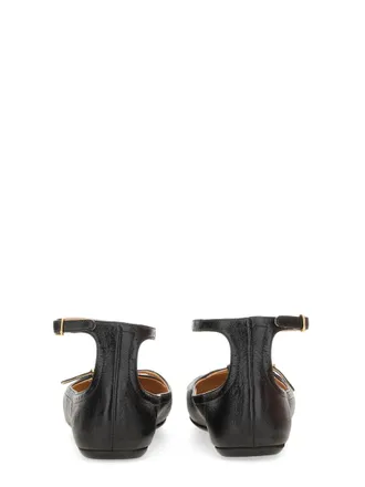 Chlo&eacute; Shearling Domestic Lamb Ballerina Flat - Black