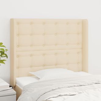 vidaXL Cabecero Con Orejas De Tela Color Crema 103x16x118/128 Cm Vidaxl