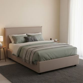 Dmora Talamo Italia Cama De Plaza Y Media Astrid, Cama Contenedor Con Revestimiento De Tela, 100% Made In Italy, Apertura Frontal, Adecuado Para Colch&oacute;n Cm 