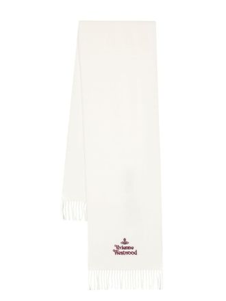 Vivienne Westwood embroidered scarf - White