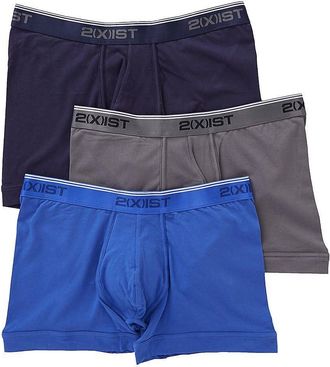 2(x)ist Mens Cotton Stretch Boxer Briefs Pack of 3 Cotton Stretch Boxer Shorts Pack of 3, Eclipse/Lead/Dazzling Blue, S