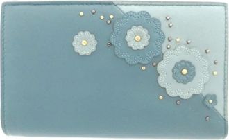 Bottega Veneta Pre-owned Wallets, female, Blue, Size: ONE SIZE Pre-owned Leather Wallet