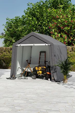 Living and Home 6x6FT Galvanized Tube Storage Shed in Grey