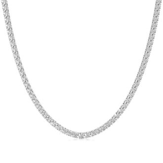 Grown Brilliance 10 Cttw Lab Grown Diamond Tennis Necklace in 14K White Gold, 16+2 Inches Extender, G Color, VS Clarity