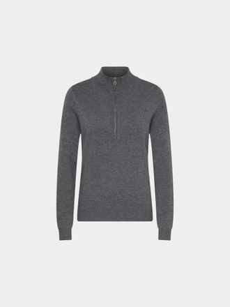 arch4 Strickpullover mit B&uuml;ndchen in Mittelgrau, Gr&ouml;&szlig;e S