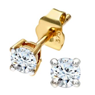 Diamant L'éternel 9ct geelgouden dames 25pt diamanten oorbellen met één steen