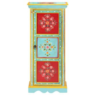 Berkfield Home Hand Painted Highboard 40x30x90 cm Solid Mango Wood | Size: 40 x 30 x 90 cm