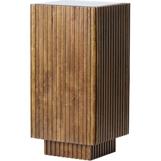 Light & Living Light&living - gatura colonna in legno scuro con vetro marrone