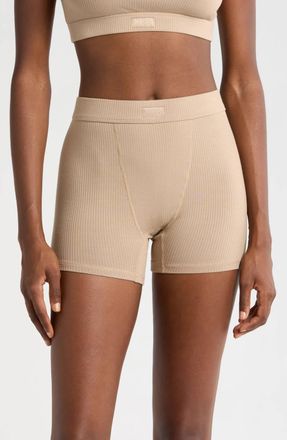 UGG Alexiah Ribbed Lounge Shorts In Silver Taupe