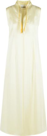 Jil Sander Vestido marfil de acetato y viscosa