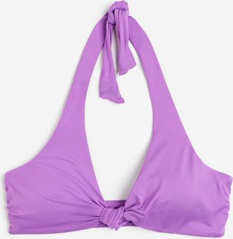H&M Wattiertes Bikinitop - Lila