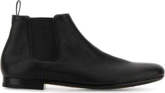 Prada Black Leather Ankle Boots