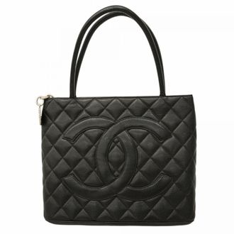 Chanel Black Grained Calfskin Tote Bag (Pre-Owned)