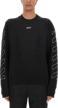 Off-white Regular Fit Jersey With Distinctive Logo And Textured Detailing