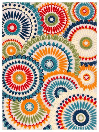Safavieh Alfombra polipropileno azul/marfil 135 x 196 cm