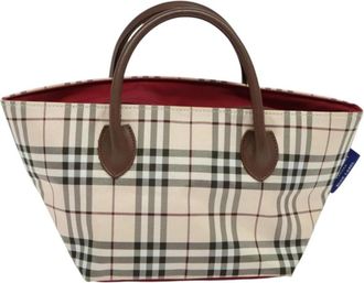 Burberry Pre-owned Tote Bags, female, Beige, Size: ONE SIZE Pre-owned Vintage Check Tote Bag