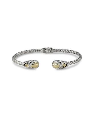 Samuel B. 18K & Silver Twisted Cable Bangle Bracelet