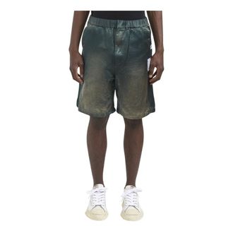 Miharayasuhiro Denim Shorts, male, Green, Size: S Sun Faded Like Satin Shorts