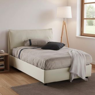 Dmora Dmora - Cama De Plaza Y Media Dcasade, Cama Contenedor Con Revestimiento De Tela, 100% Made In Italy, Apertura Frontal, Con Colch&oacute;n Cm 120x190 Incluid