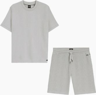 HUGO BOSS Mens Structure Metal Logo Grey Shorts Set - Size: 39/38/32