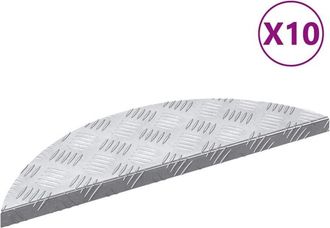 vidaXL Checker Plates 10 pcs Silver 60 x 18 cm Aluminium Vidaxl
