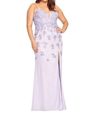 Faviana Lace Tulle Gown In Periwinkle