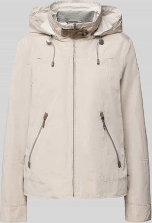 Gil Bret Jacke mit Kapuze und Rei&szlig;verschlusstaschen in Beige, Gr&ouml;&szlig;e 36