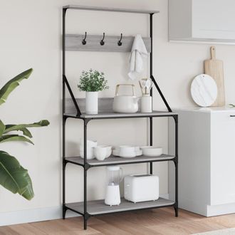 vidaXL Vidaxl - Estanter&iacute;a Cocina Con Ganchos Madera Ingenier&iacute;a Gris Sonoma