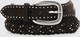Golden Goose Cintura in pelle scamosciata con borchie applicate e fibbia