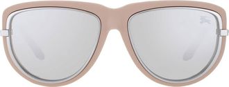 Burberry Light Grey Mirror Silver Pilot Unisex Sunglasses BE4466U 41916G