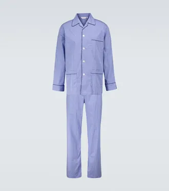 Derek Rose Felsted 3 checked cotton pajama set