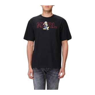 Karl Lagerfeld T-Shirts, male, Black, 2XL, Donald Duck Graphic Tee