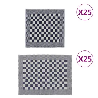 vidaXL Juego De Pa&ntilde;os 50 Unidades Algod&oacute;n Azul Y Blanco Vidaxl
